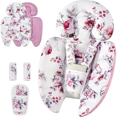 Mamatepe Infant Insert Compatible with 4moms Mamaroo & Graco Swing and Infant Car Seat,Newborn Insert Head & Body Support Cushion, Reversible Design, Breathable Soft Fabric