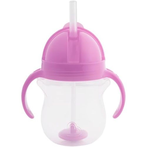 Munchkin Weighted Straw Sippy Cups for Toddlers 7oz, Leak Proof, Easy to Hold - Great toddler cups with straws, Supports Straw-use Education, Straw Cups (Purple)