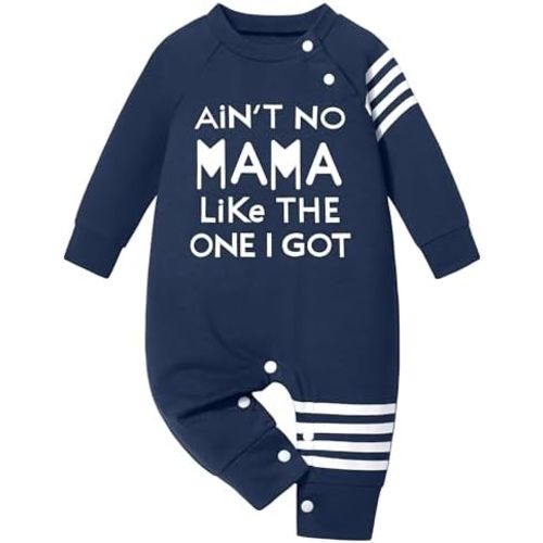 Baby Boy Clothes Infant Mamas Print Romper Stripe Sleeve Outfits Fall Winter Baby Clothing Jumpsuit