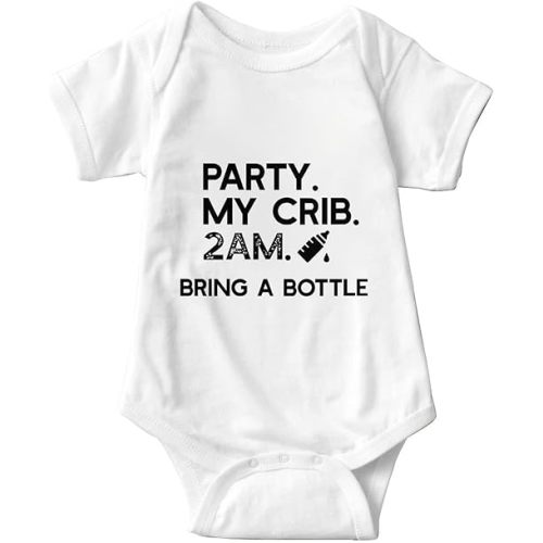 listery Party My Crib Bodysuit Funny Bodysuit Baby Sayings Baby Boy Clothes Party At My Crib 2 Am Bodysuits Baby Girl Clothes