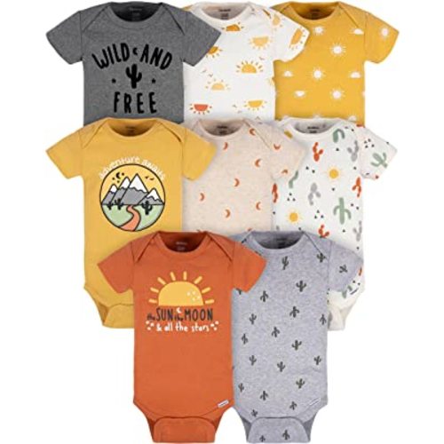 Gerber unisex-baby 8-pack Short Sleeve Onesies Bodysuits