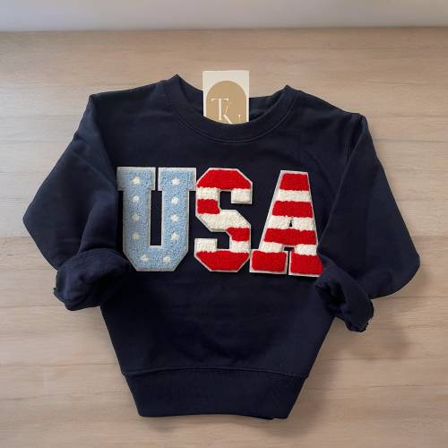 Toddler USA Flag Sweatshirt, Kids USA Flag Sweatshirt, Toddler 4th of July Shirt, Toddler 4th of July Outfit, Kids 4th of July Outfit