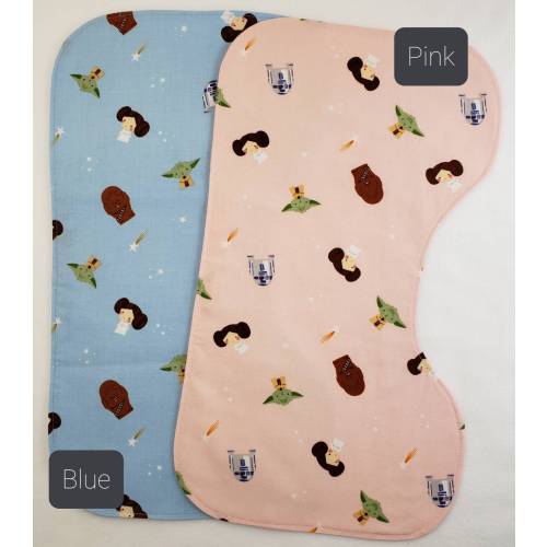 Baby Space Warriors (Pink)| Contoured Burp Cloth