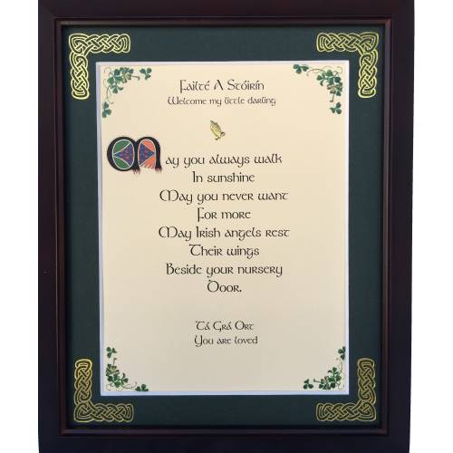 Irish Baby Blessing, Welcome little Darling, Baby Blessing, Personalized Blessing Framed,