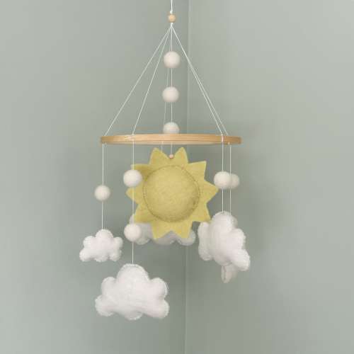Sunshine Baby Mobile Clouds/ Felt Nursery Crib Mobile for Girls & Boys / Cloud Baby mobile / Crib mobile / Baby Christmas gift / Baby Gift