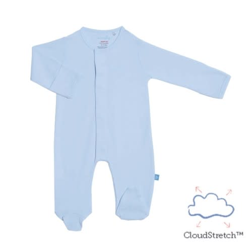 soft baby blue CloudStretch™ magnetic footie – Magnetic Me (0-3 Months)