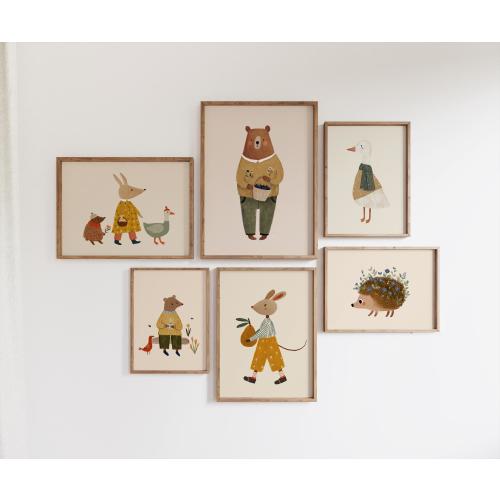 Kids Wall Art Bundle Set of 40 Prints, Woodland Animal Nursery Art, Vintage Storybook Style, Playroom Decor, Printable Art
