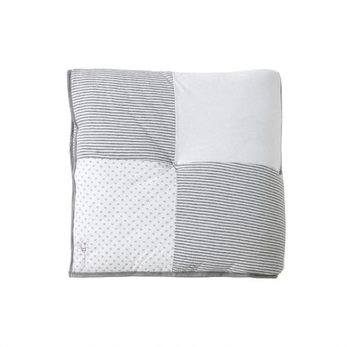 Burt's Bees Baby Infant Reversible Quilt Blanket, Jersey Knit, Soft, 100% Organic Cotton Blankets, with 100% Polyester Fill for Warm Padding, Size 37 x 46 Inch