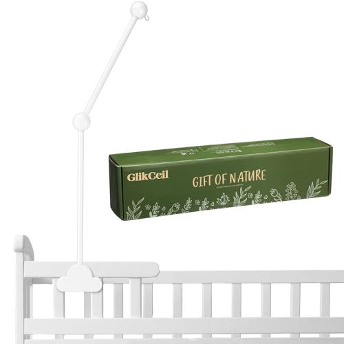 Wooden Baby Crib Mobile Arm 27.17 Inches Cloud Design Adjustable Baby Mobile Hanger for Crib Cot Bed Bassinet Wind Chimes Bed Bell Nursery(White)