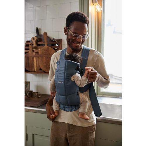 BabyBjorn Baby Carrier Mini, Cotton, Vintage Indigo Newborn Carrier (7-25 lbs), Ergonomic, Easy-to-Use
