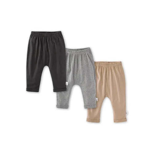 Burts Bees - 3Pk 6-9 months Organic Cotton Baby Harem Pants, Ash