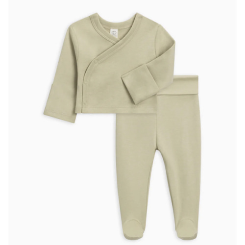 Kimono Wrap Top and Footed Pant Set