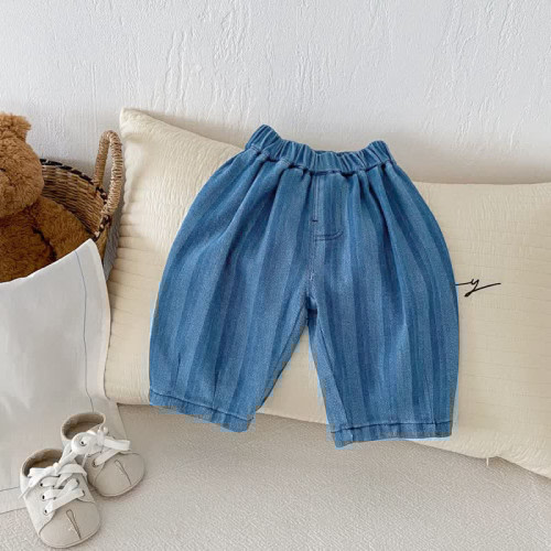 Baby Denim Vertical Striped Blue Pants