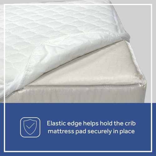 Sealy SecureStay Waterproof Crib Mattress Pads, Easy Clean Washable, Crib, White, 1.1 lb.
