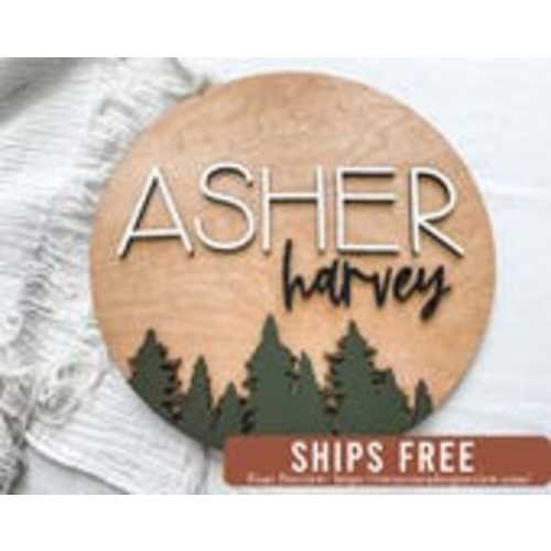 Wooden name sign