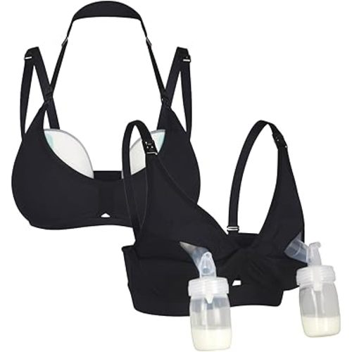 Supermom Pumping and Nursing Bra, Hands Free Maternity Bra for Breastfeeding, Comfortable Soft Breast Pump Bra