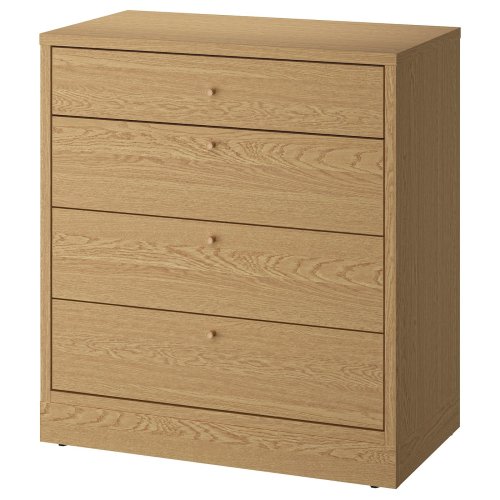 TONSTAD 4-drawer chest - oak veneer 32 1/4x18 1/2x35 3/8 "