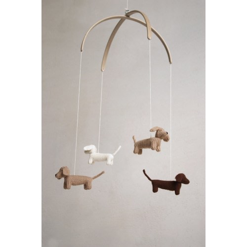 baby mobile / DACHSHUND mobile / dog mobile / puppy mobile / knit animals mobile