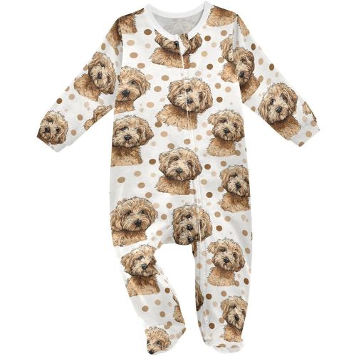 Goldendoodle Face Baby One Piece Snug-Fit Footed Onesie Cotton Pajamas for 3-24M Toddlers Boys Girls