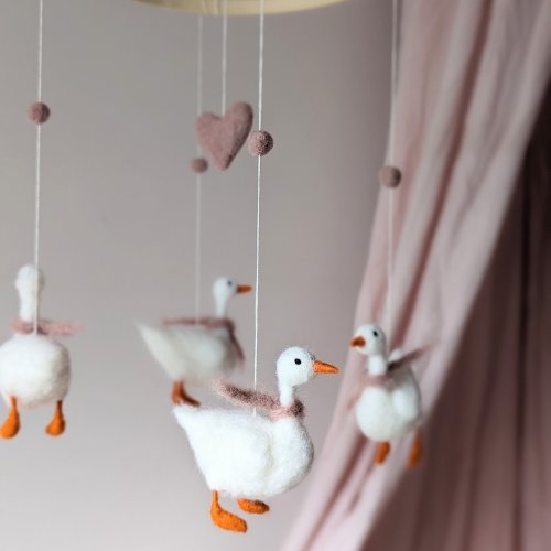 Geese baby mobile, Baby mobile girl, Modern baby mobile, Birds crib mobile, Ducks baby mobile, Farm nursery mobile, Ducks baby shower