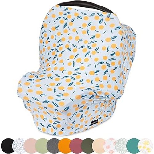 Breathable Nursing Cover Up and Car Seat Cover for Babies Simka Rose - Breastfeeding Cover for Baby Boy & Girl - Adjustable Stretchy Infant Carseat Canopy Carrier Cover for Summer - Must Have Registry