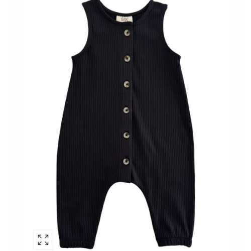 0-3mo Black / Organic Ribbed Bay Jumpsuit – SpearmintLOVE