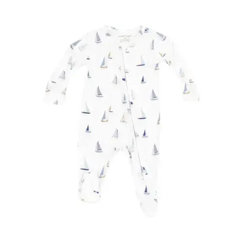 2 Way Zipper Footie - Sailboats Blue – Angel Dear