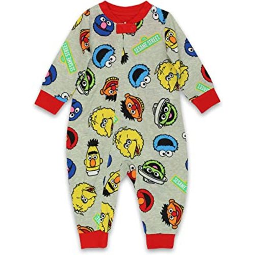 Sesame Street Elmo Cookie Monster Infant Toddler Footless Sleeper Pajamas