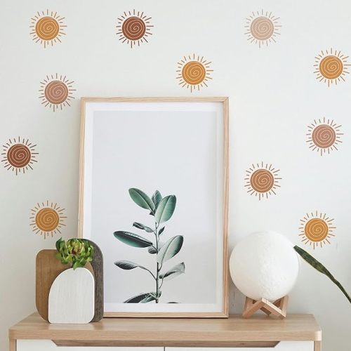 Boho Sun Wall Stickers 6 Sheets