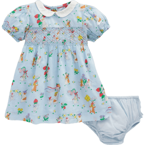 Traditional Smock Dress-Niagara Mist May Day | Boden USA
