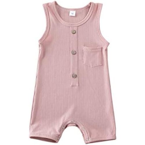 Baby Girl Boy Romper Bodysuit Solid Plain One Piece Jumpsuits Sleeveless One Piece Baby Clothes Outfits Summer