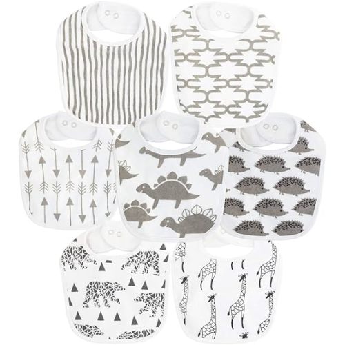 Maiwa Waterproof Terry cloth Baby bibs with Snaps for newborn girl boy, drool and teething for baby