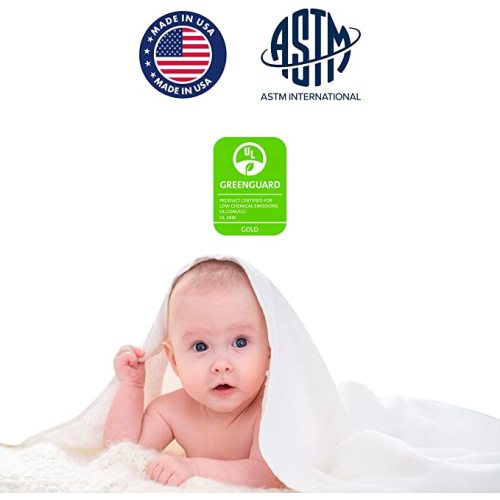 Dream On Me Sunset 3” Extra Firm Fiber Crib Mattress, Greenguard Gold Certified, Waterproof Vinyl Cover, Baby Mattresses for Cribs, Fits Mini and Portable Cribs - White