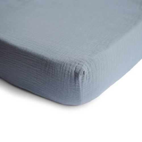 Mushie Extra Soft Muslin Crib Fitted Sheet - Tradewinds