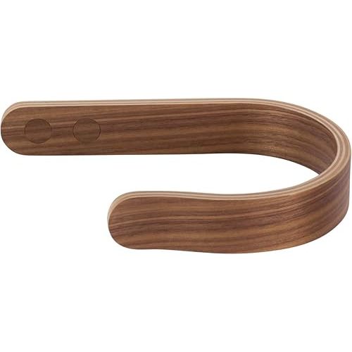 2 x Waveply Wood Curtain Holdbacks Plywood Drapery U Shaped Hook Tiebacks for Wall (Walnut)