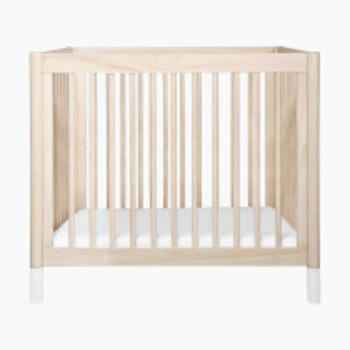 babyletto Gelato 4-in-1 Convertible Mini Crib - Washed Natural Finish With White Feet