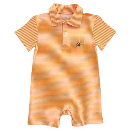 Game Day Polo Romper- Orange