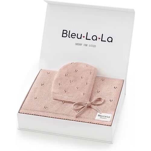 Baby Gift Set - Organic Cotton Newborn Blanket Essentials, Thoughtful Baby Shower & New Baby Gift for Boys & Girls (Pointelle - Ballet Slippers)