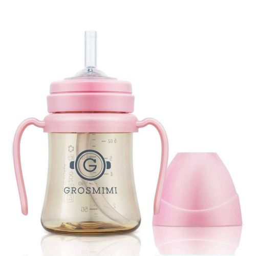 Grosmimi PPSU Straw Cup - 6oz (6 Months+) Pink 6oz