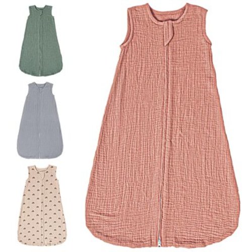 Beavtaens Baby Sleep Sack , Muslin Baby Wearable Blanket, with 2-Way Zipper, 12-18 Months, (Large)