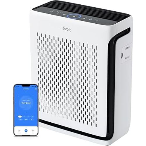 Amazon.com: LEVOIT Air Purifier for Home Large Room Up to 1073Ft² with Air Quality Monitor, AHAM VERIFIDE, Smart WiFi, Washable Pre-Filter, HEPA Sleep Mode for Pets, Allergies, Dust, Pollen, Vital 100S-P, White : Home & Kitchen