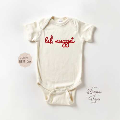 Chick fil a Lil Nugget Baby Onesie®, Cute Natural Baby Bodysuit, Pregnancy Announcement Baby Onesie®, Baby Shower Gift, Funny Baby Onesie®