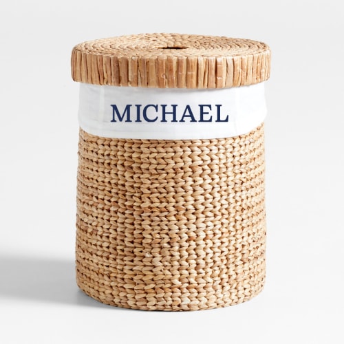 Personalized Wonderful Wicker Organic Cotton Hamper Liner