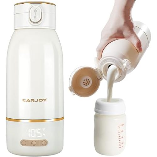 Portable Bottle Warmer, 17oz Big Capacity Travel Warmer for Baby, Fast Heating Milk Warmer for Baby with 2Hours Super Fast Charging,149℉ Pasteurization Function Portable Bottle Warmer