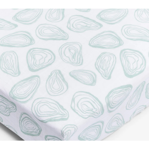 Organic Cotton Crib Sheets by Lewis - Oyster in Agave