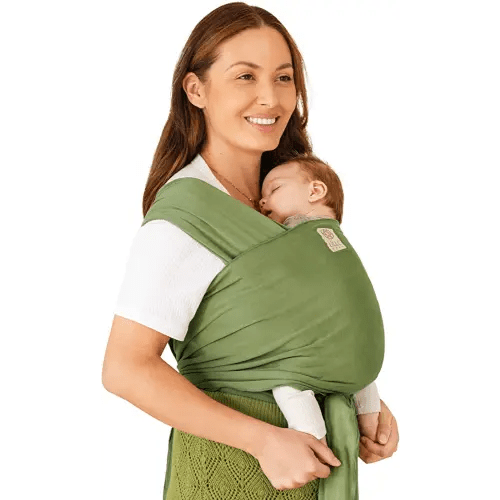 LÍLLÉbaby Dragonfly Wrap Ergonomic Baby Wrap Carrier for Newborns & Infants, Adjustable Infant Carrier for Babies 8-30 lbs - Moss