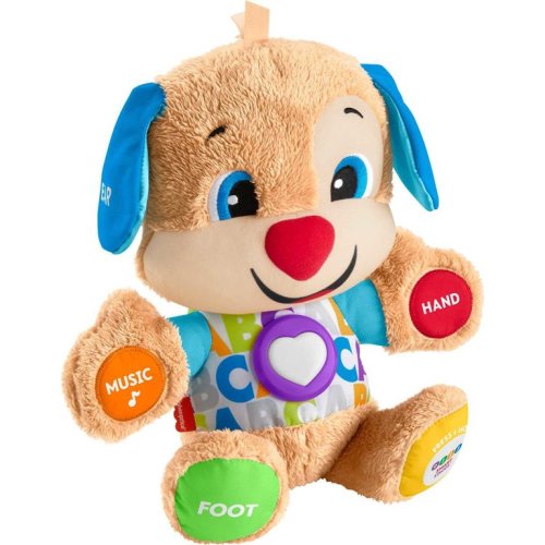 Fisher-Price Plush Puppy Baby Toy with Smart Stages Learning Content and Lights, Laugh & Learn
