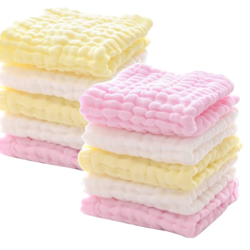 MUKIN Baby Washcloths - Natural Cotton Baby Wipes - Soft Newborn Baby Face Towel for Sensitive Skin- Baby Registry as Shower, 10 Pack 12x12 inches (White)