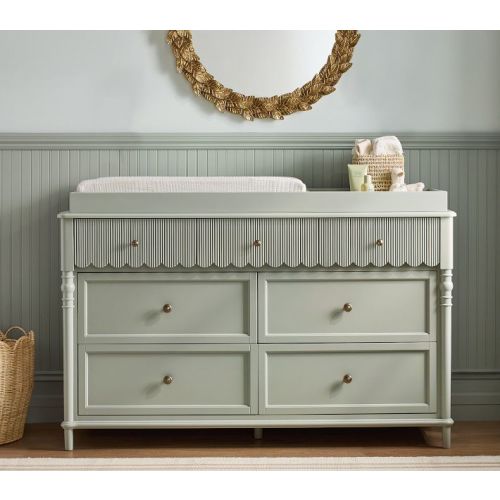 Chris Loves Julia 7-Drawer Scallop Changing Table (56w x 19d")