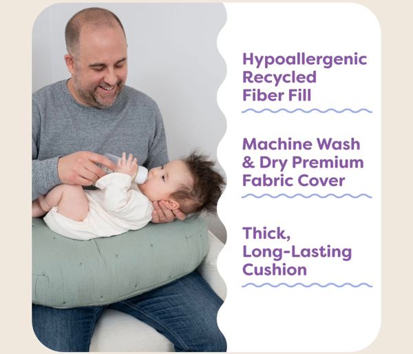 Muslin sea green; New Luxe Boppy Nursing Pillow - Premium Breastfeeding Pillow | Boppy